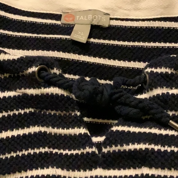 TALBOTS casual striped cotton top. Long sleeves. Size XL - Picture 5 of 6